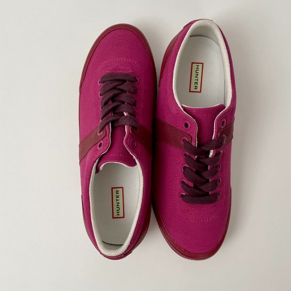NEW Hunter Original Low Canvas Sneakers Water Repellent, Pink, Size 7 - Picture 6 of 9